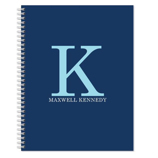 Large Initial Spiral Notebook